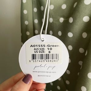 Petal & Pup green polka dot dress. Size 6.